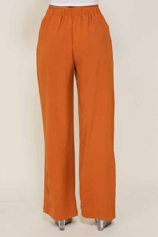 Pumpkin Wide Leg Slacks