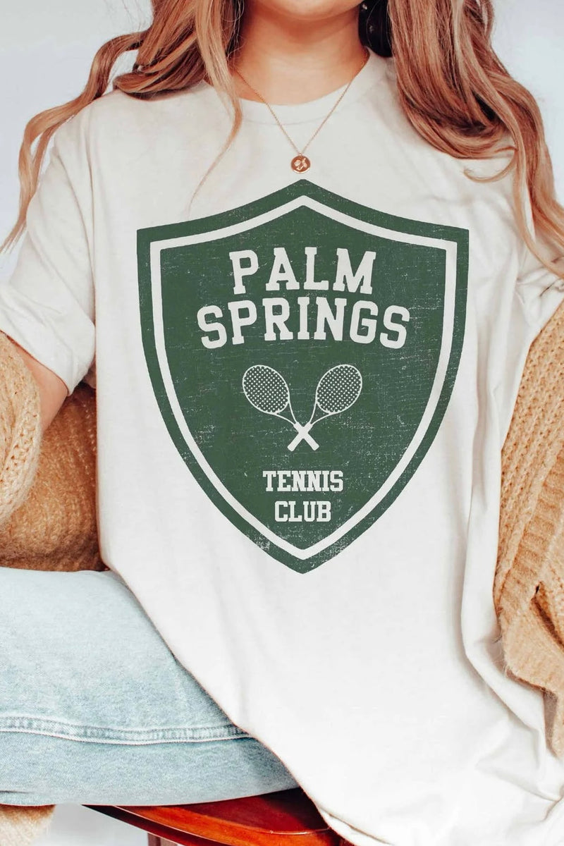 Palm Springs Tennis Tee- Ivory