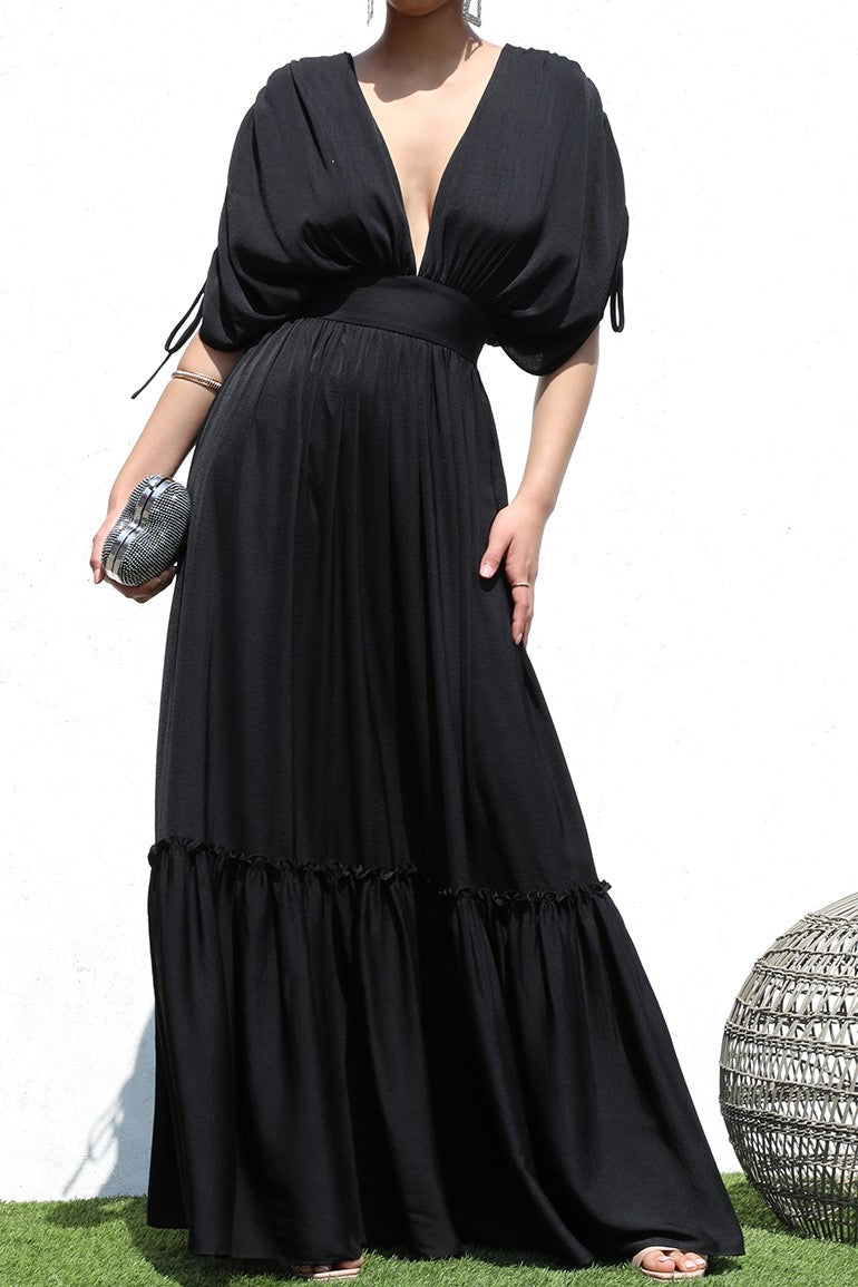 Black Dolman Maxi Dress