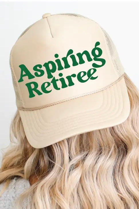 Aspiring Retiree Cap- Beige/Green