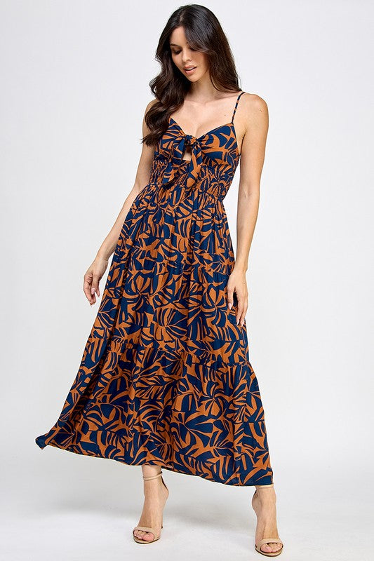 Navy Leaf Dress