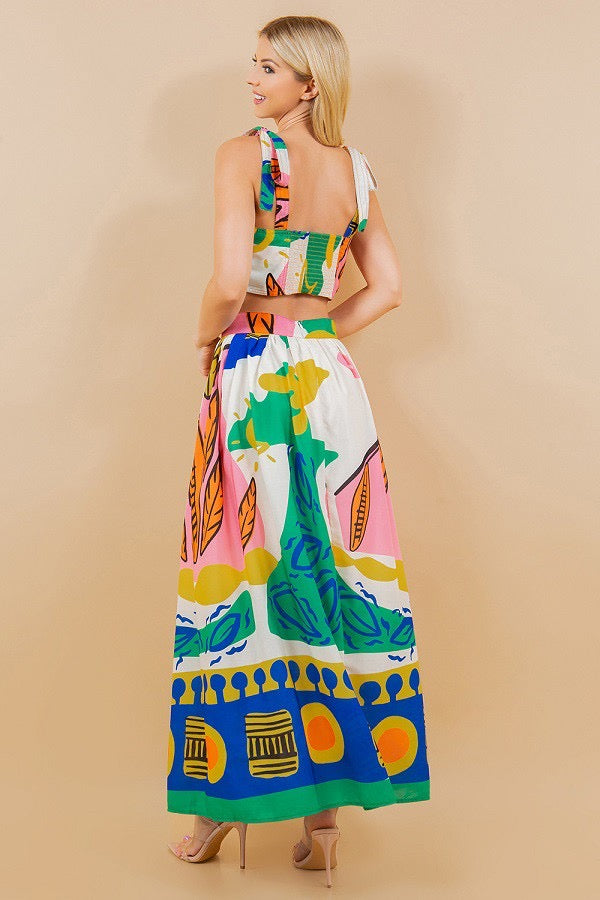 Abstract Maxi Skirt