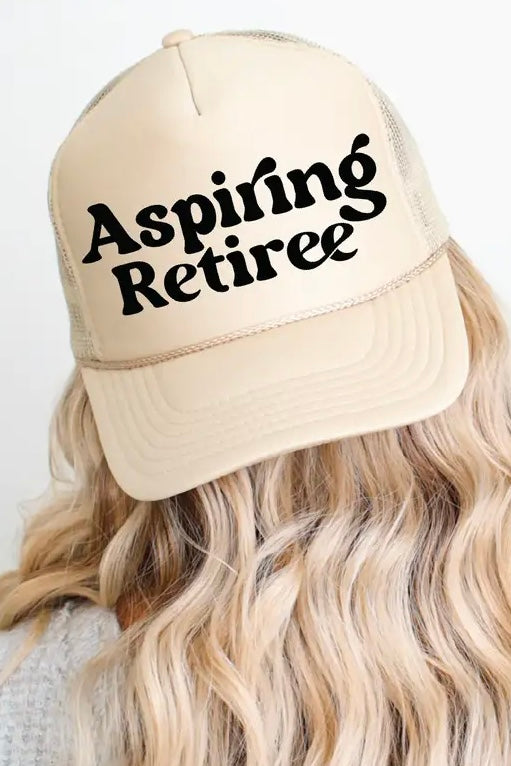 Aspiring Retiree Cap- Beige/Black