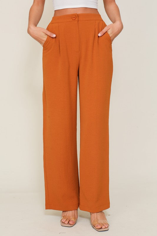 Pumpkin Wide Leg Slacks