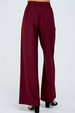 Burgundy Wide Leg Slacks