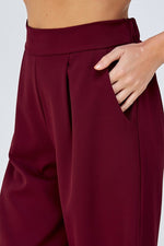 Burgundy Wide Leg Slacks