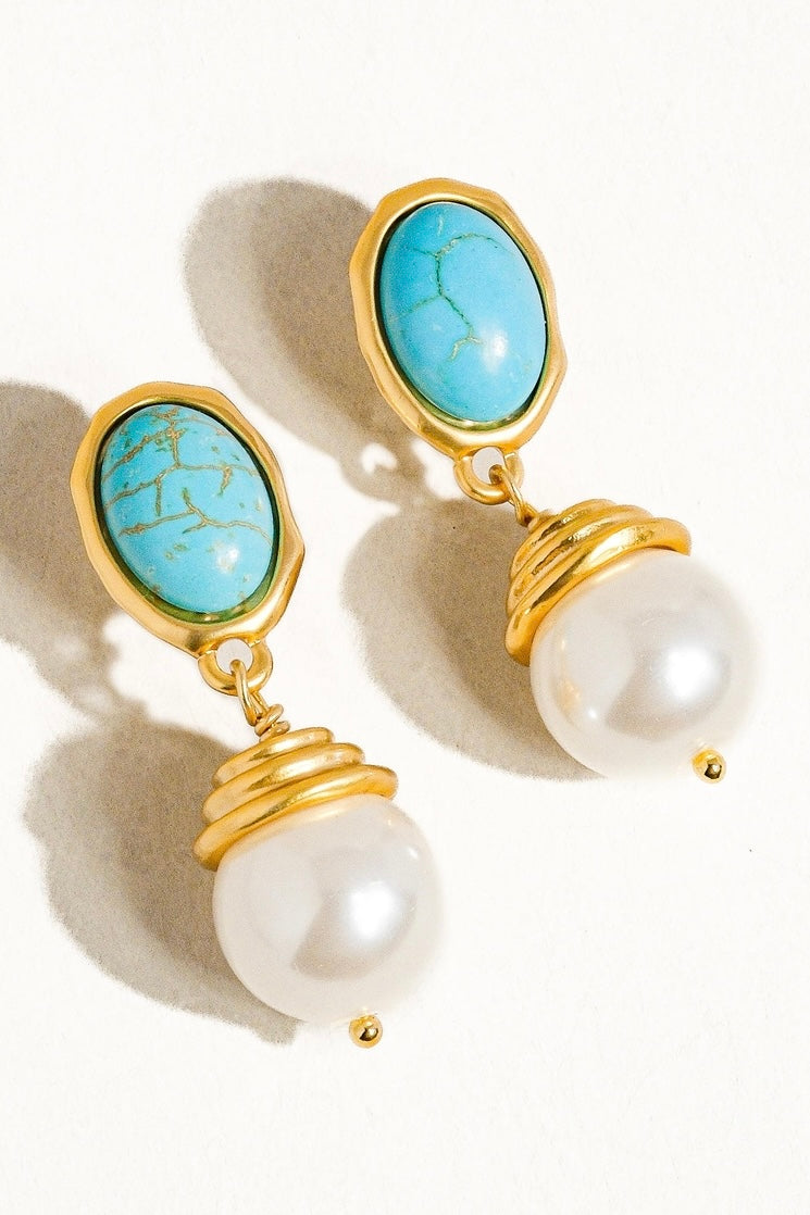 Vintage Inspired Aqua Earring