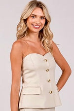 Beige Strapless Vest