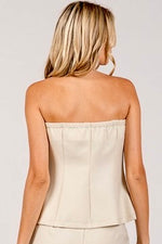 Beige Strapless Vest