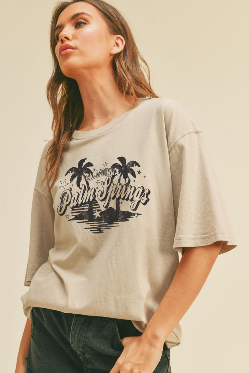 Palm Springs Tee- Sand