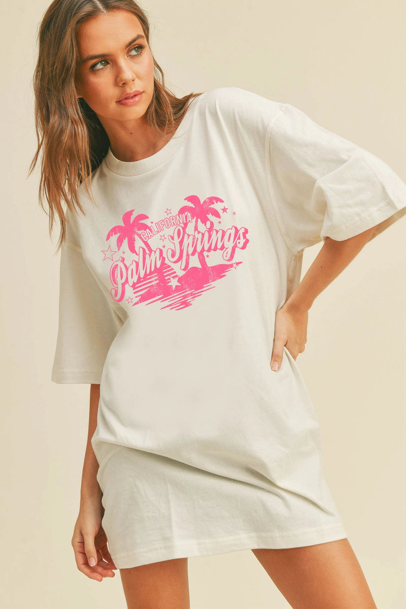 Palm Springs Tee- Ivory