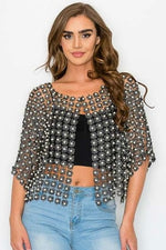 Hematite Luxe Pearl Cardigan