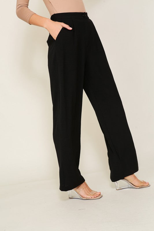 Black Wide Leg Slacks