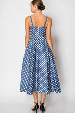 Fancy Trellis Dress- Blue