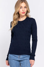Navy Cable Knit Sweater