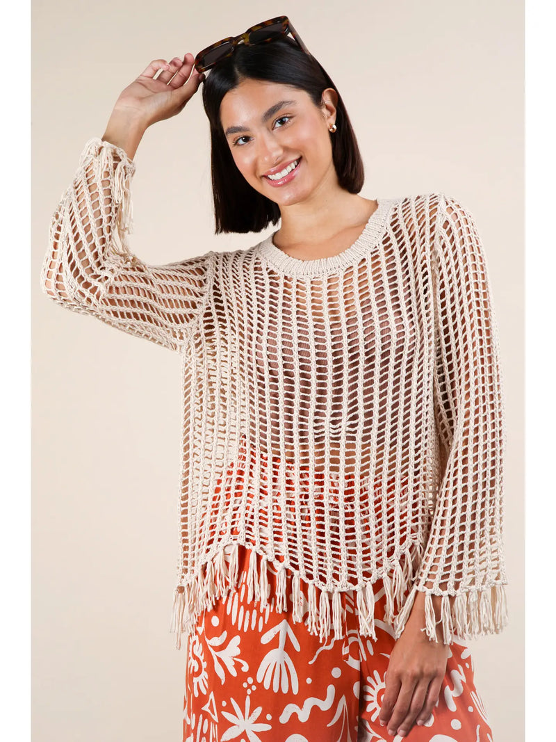 Fringe Net Sweater