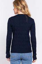 Navy Cable Knit Sweater