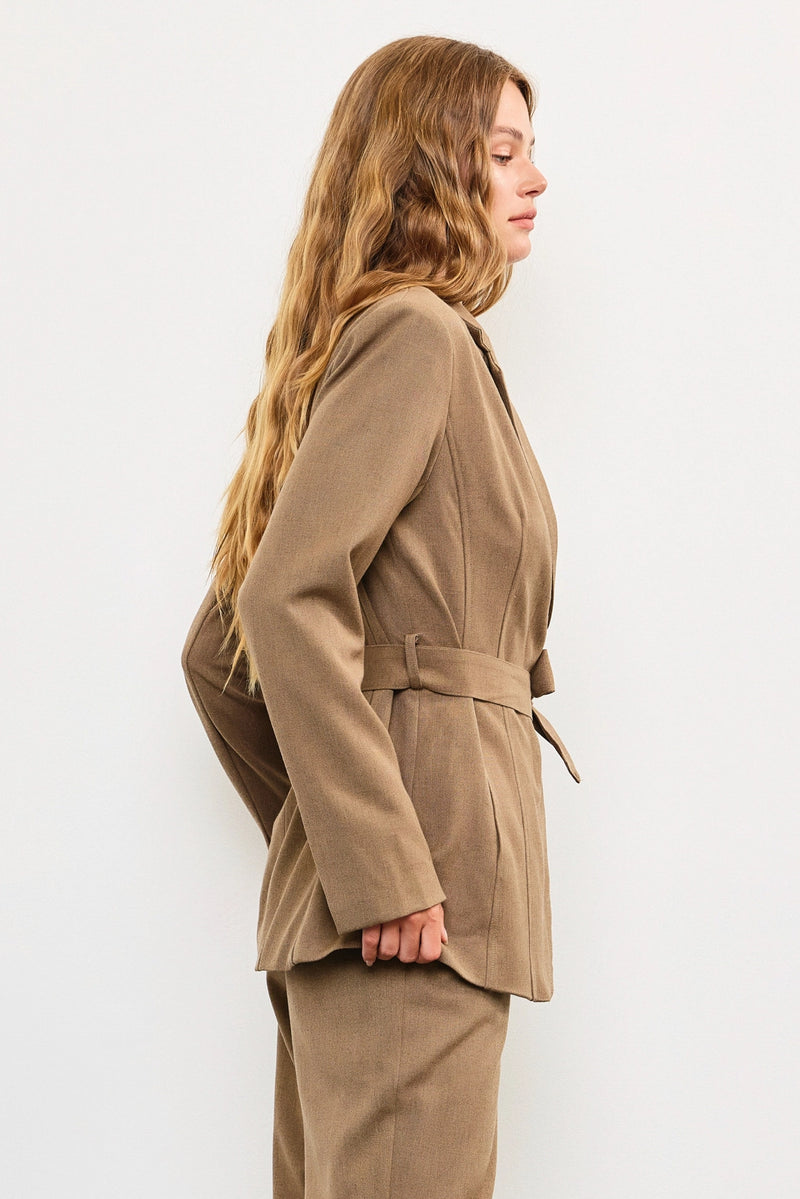 Mocha Belted Blazer