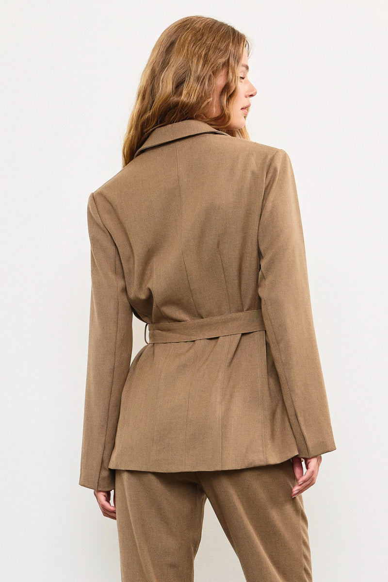 Mocha Belted Blazer