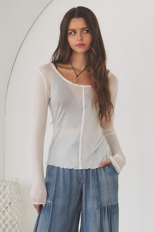 Sheer Ivory Top