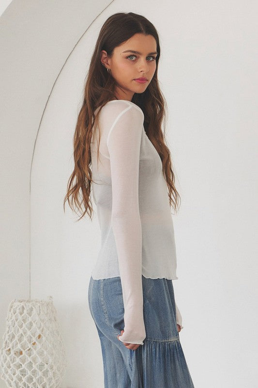 Sheer Ivory Top
