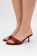 Wine Patent Kitten Heels