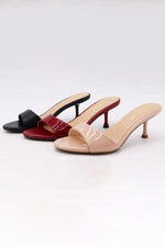 Wine Patent Kitten Heels