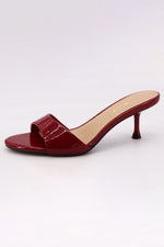 Wine Patent Kitten Heels