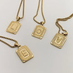 Block  Initial Necklace